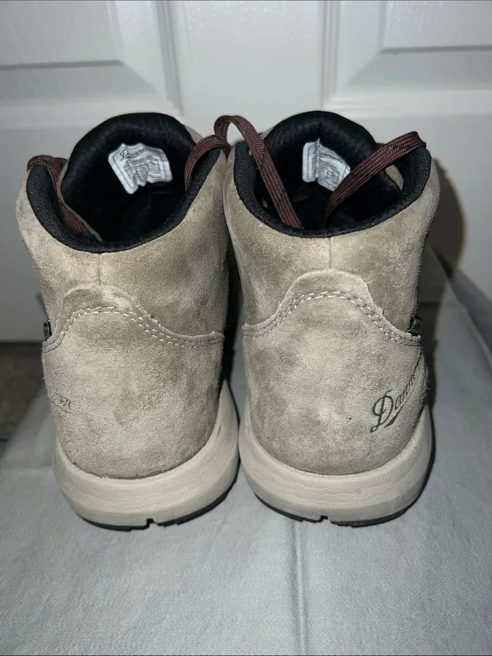 Danner Women’s Gray Suede Hiking Boots with Brown Laces